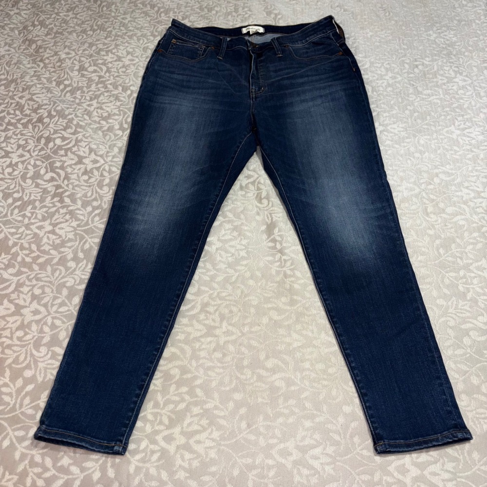 Madewell Curvy High-Rise Skinny Jeans Tencel Denim Dark Wash Size 33